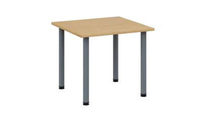 CRTR 80 jídelní stůl, kovová podnož stříbrná, deska 25 mm, 800x800 mm, javor horský